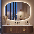 30 in. W x 40 in. H Oval Mirror Frameless UL Certified LED Anti‑Fog Tempered Glass Wall‑Mount Bathro