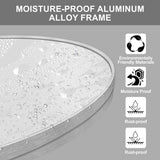 30 in. W x 30 in. H Silver Vanity Round Wall Mirror Aluminium Alloy Frame Bathroom Mirror