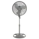 16 in. 3-Speed Oscillating Pedestal Fan for Home in Gray with Adjustable Height, Tilt Back Head and 