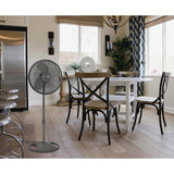16 in. 3-Speed Oscillating Pedestal Fan for Home in Gray with Adjustable Height, Tilt Back Head and 