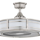 Brette III 23 in. Integrated LED Indoor/Outdoor Brushed Nickel Ceiling Fan with Light and Remote
