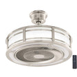 Brette III 23 in. Integrated LED Indoor/Outdoor Brushed Nickel Ceiling Fan with Light and Remote