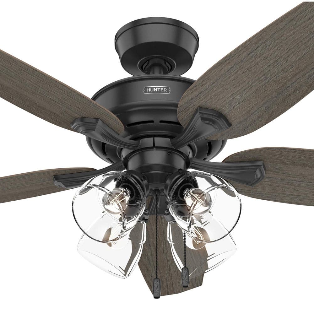 Channing 52 in. Hunter Express Matte Black Ceiling Fan with - image 2