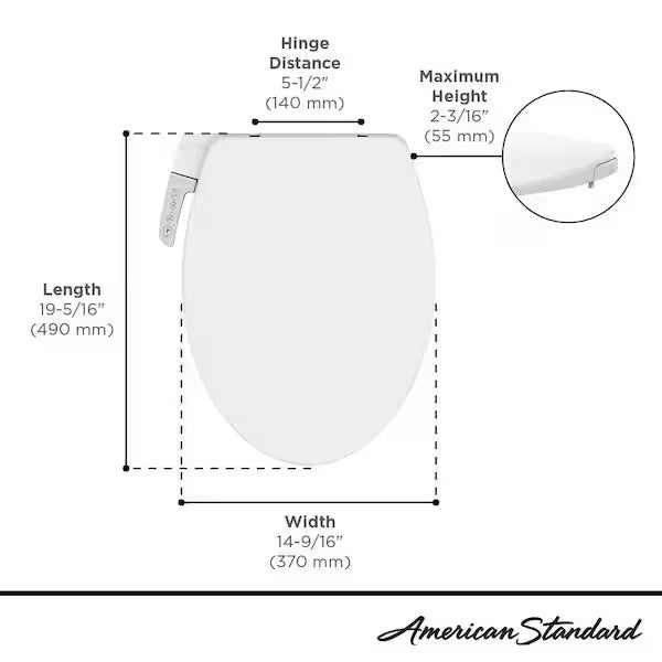 AquaWash Slim Non- Electric Slow Close Bidet Seat for Elongated Toilets in. White