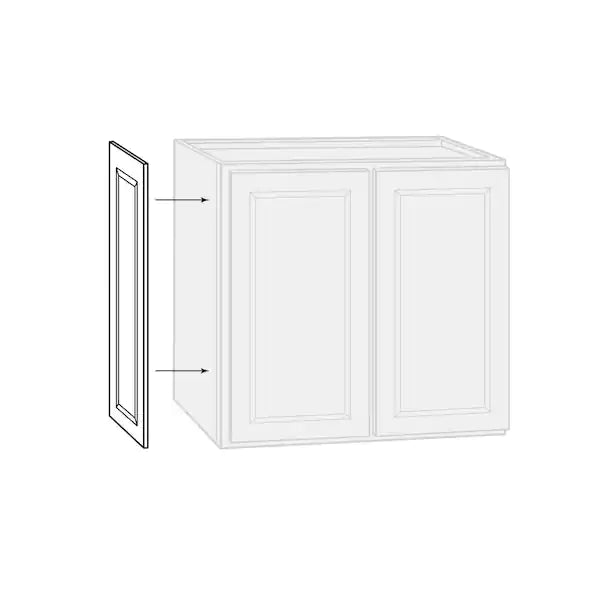 Shaker 23 in. W x 29.50 in. H Base Cabinet Decorative End Panel in Satin White