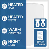 HD-7000 Electric Bidet Seat for Elongated Toilets in White with Fusion Heating Technology