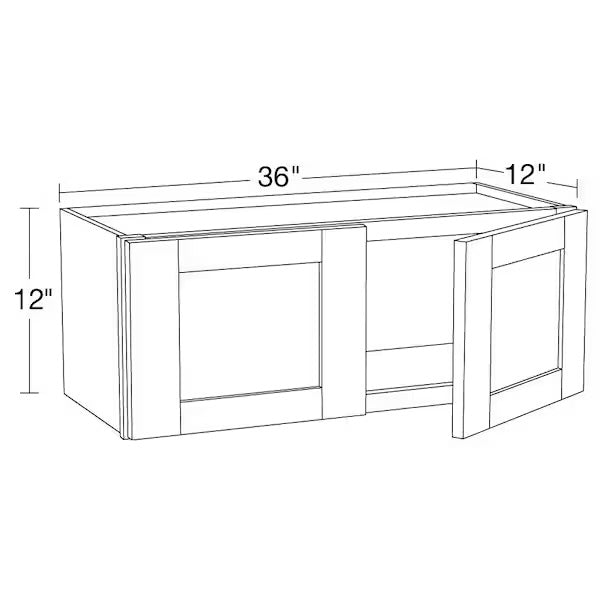 Richmond Vesuvius Gray Plywood Shaker Stock Ready to Assemble Wall Kitchen Cabinet with 2 doors (36 in.x12 in. x12 in.)