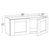 Richmond Vesuvius Gray Plywood Shaker Stock Ready to Assemble Wall Kitchen Cabinet with 2 doors (36 in.x12 in. x12 in.)