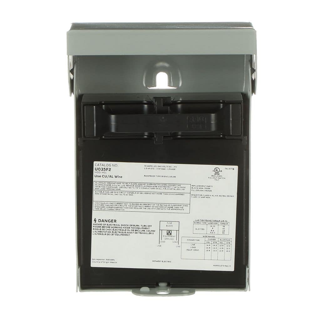 30-Amp 120/240-Volt Fused AC Disconnect (U035F2P)