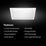 1 ft. x 1 ft. 11-Watt Dimmable White Integrated LED 800 Lumens Flat Panel Flush Mount Ceiling Light