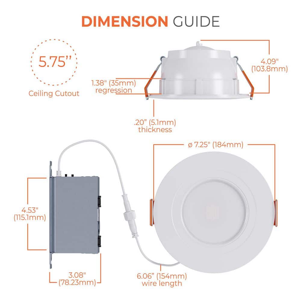 1-Pack RA 6 in. Integrated LED Canless Light Trim, 600 - image 2