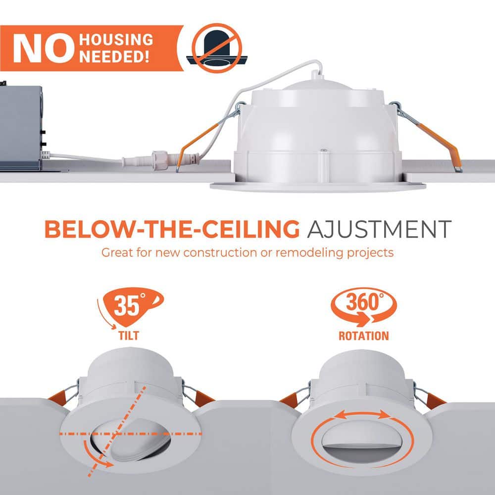 1-Pack RA 6 in. Integrated LED Canless Light Trim, 600 - image 4