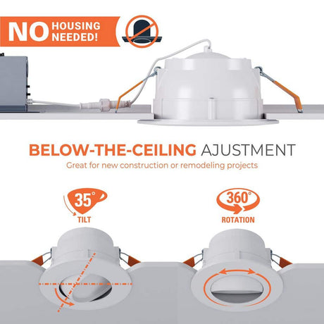 1-Pack RA 6 in. Integrated LED Canless Light Trim, 600 - image 4