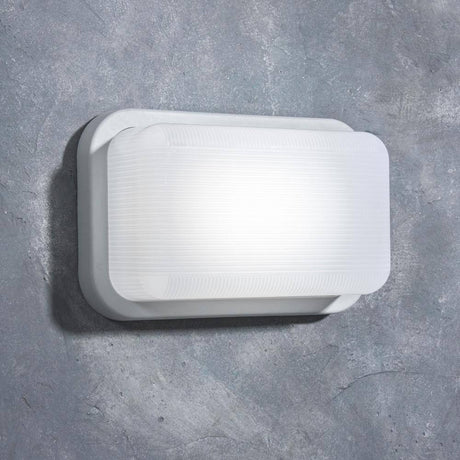 Coastal Hatteras White Outdoor Integrated LED Bulkhead Wall Lantern