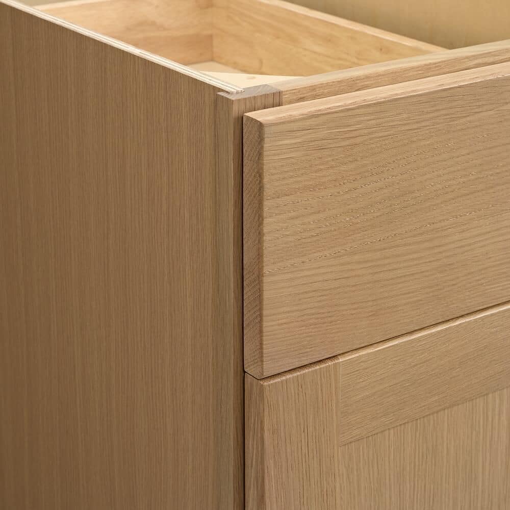 Avondale 15 in. W x 24 in. D x 34.5 in. H Ready to Assemble Plywood Shaker Base Kitchen Cabinet in White Oak