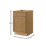 Avondale 21 in. W x 24 in. D x 34.5 in. H Ready to Assemble Plywood Shaker Base Kitchen Cabinet in White Oak