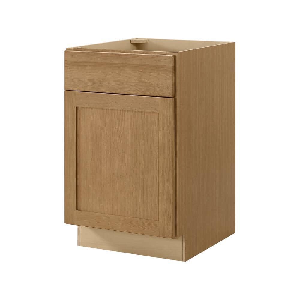 Avondale 21 in. W x 24 in. D x 34.5 in. H Ready to Assemble Plywood Shaker Base Kitchen Cabinet in White Oak