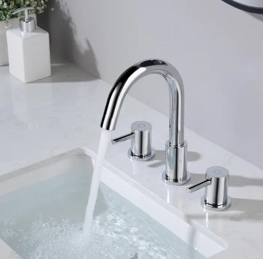 Modern 8 in. Widespread Bathroom Faucet with Pop-Up Drain