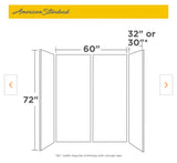 American Standard Passage 32 in. x 60 in. x 72 in. 4-Piece Glue-Up Alcove Shower Wall in Platinum Marble
