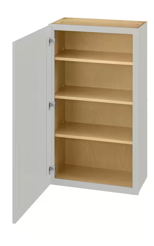Avondale Shaker Dove Gray Quick Assemble Plywood 24 in Wall Cabinet (24 in W x 42 in H x 12 in D)