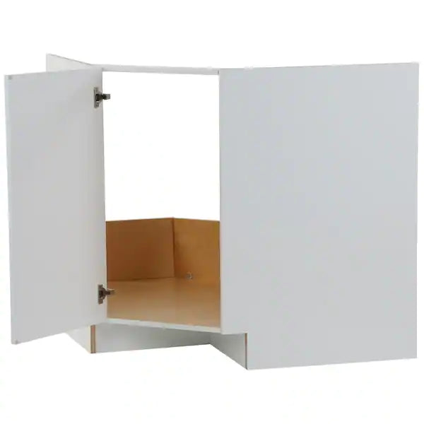 Cambridge Shaker Ready to Assemble 36x34.5x24.5 in. Corner Sink Base Cabinet w/ 1 Soft Close Door in White