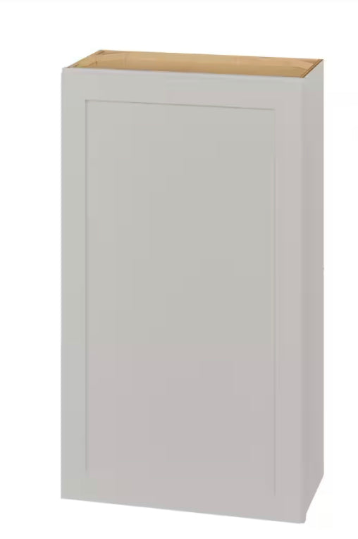 Avondale Shaker Dove Gray Quick Assemble Plywood 24 in Wall Cabinet (24 in W x 42 in H x 12 in D)