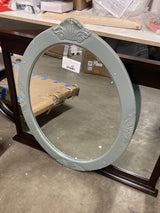 30 in. W x 38 in. H Framed Oval Beveled Edge Bathroom Vanity Mirror in antique gray