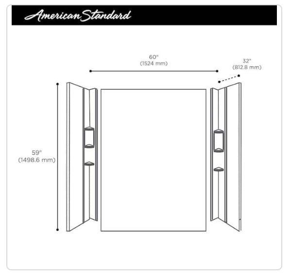 American Standard Passage 32 in. x 60 in. x 72 in. 4-Piece Glue-Up