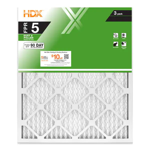 18 in. x 24 in. x 1 in. Standard Pleated Air Filter FPR 5 (3-Pack)