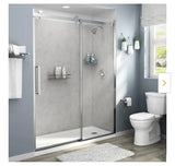 American Standard Passage 32 in. x 60 in. x 72 in. 4-Piece Glue-Up Alcove Shower Wall in Platinum Marble