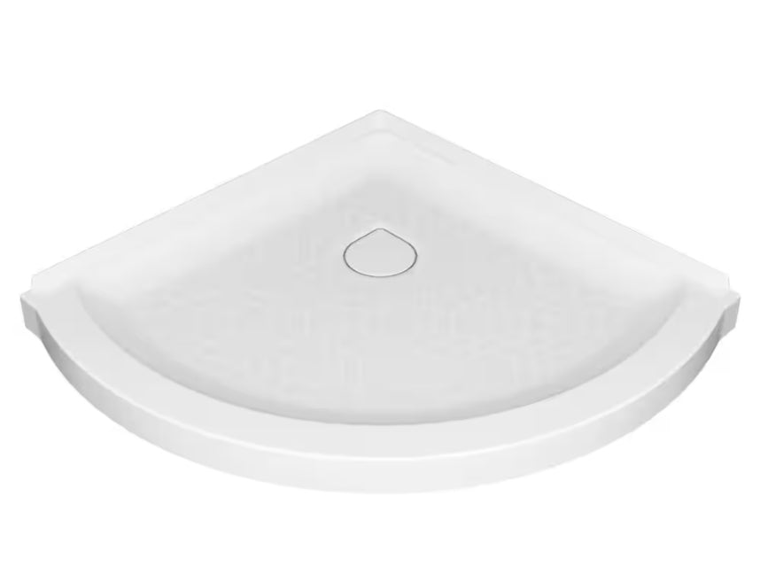 Ovation Curve 36 in. L x 36 in. W Corner Shower Pan Base with Center Drain in Arctic White