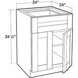 Richmond Vesuvius Gray Shaker Stock Ready to Assemble Base Kitchen Cabinet with 2 doors (24 in.x34.5 in. x24 in.)